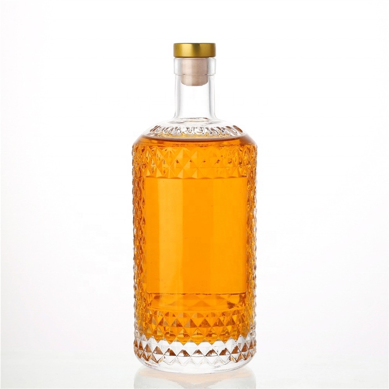 ベース素材 水晶ガラス 500ml 700ml コーク付きのボトル