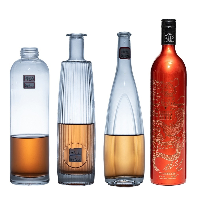 オーダーメイド 空のガラス酒瓶 500ml 750ml ガラスボトル スクリューキャップ/コルク付き酒瓶