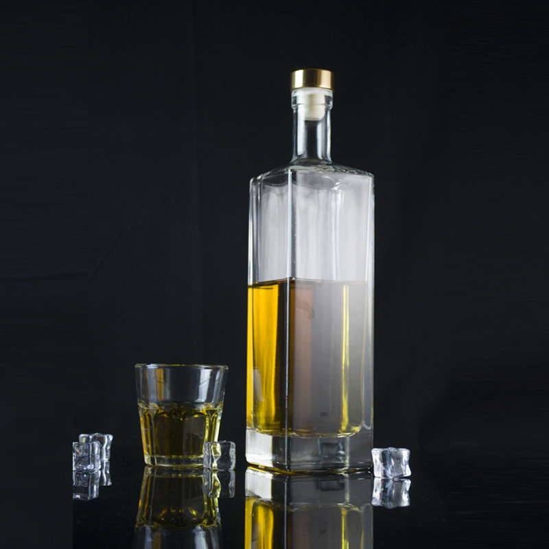 500ml 750ml 1000ml クリア ジン ラム ウィスキー グラス リコール ボトル コルク 密封式