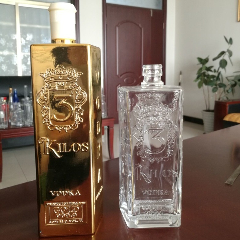 カスタマイズされたクリア・フリント 500ml 酒類用グラスボトル