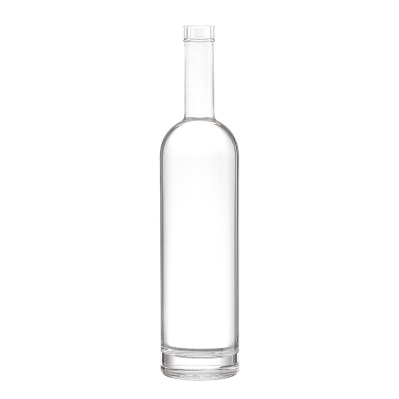 700ml 750ml 1リットル スーパーフリントガラスでコルクタップ付きカスタムラムアルコールボトル