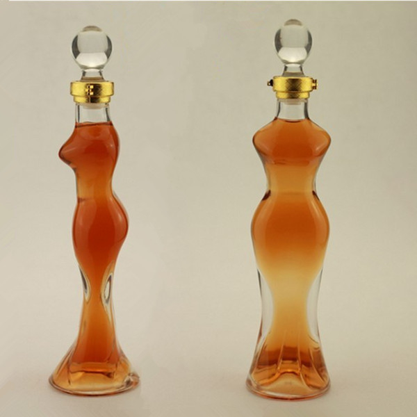 カスタマイズされたロゴ 許容 750ml 女性形ボトル 酒類ガラスボトル