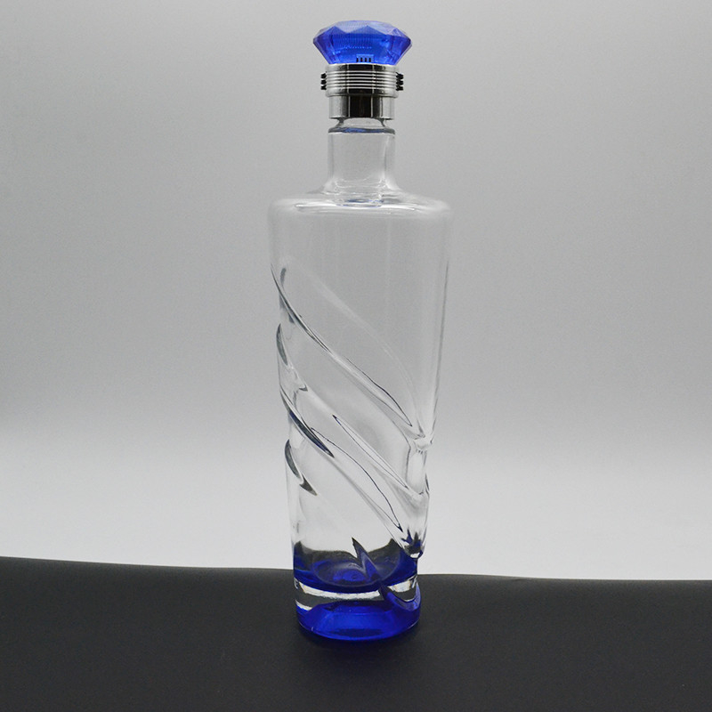 500ml 750ml グラス ウォッカ ウィスキー ボトル スーパー フリント ガラス 素材とフラット ベース デザイン